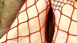 Red Fishnet Pantyhose Show off Volume 7