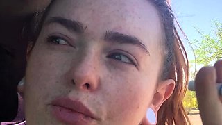 Busty amateur teen outdoor hardcore facial action