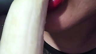 Looking sexy eating a banana
