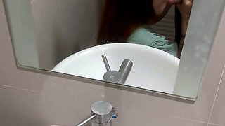 Pinay MILF Risky Public CR Cum in Mouth