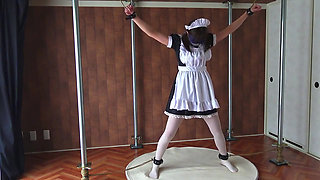 A Restrained Maid Writhing in Pleasure From a Remote-controlled Vibrator