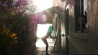 Skinny hottie Darah loves naked surfing