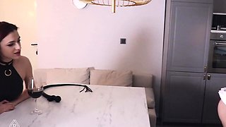 Brunette babe 69 lesbian fucks tattooed blonde