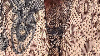 Teasing in Sheer Snakeskin Fishnet Bodysuit - Full Body Worship