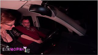 Hitchhiker Fucked In The Car For Money - Blowjob, Riding And Doggy In The Parking Lot - Deutsche Amateure