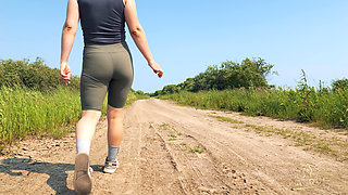 118. Let's Go for a Walk in the Fresh Air? Follow Me and Jerk off to My Butt in Shorts, My Legs and My Nipples.