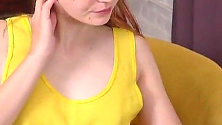 My18teens - Beautiful Ginger Girl Teasing Her Pussy