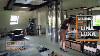 POV Office Hentai Babe Lina Luxa Gulps Thick Creampie