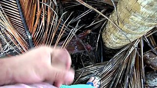 Young couple likes to film all nasty things during their vacation on the beautiful beach