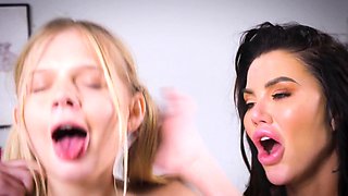 Nasty brunette pornstar with big boobs