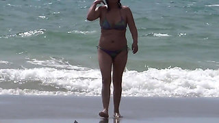 My wife's beautiful stepsister shows off on the beach before fucking her in the ass