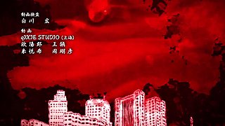 Thrilling animated showdown with fierce passion in a public arena