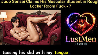 Gay Audio Sex Story - Judo Sensei Claims His Muscular Student in Rough Locker Room Fuck - Part 7