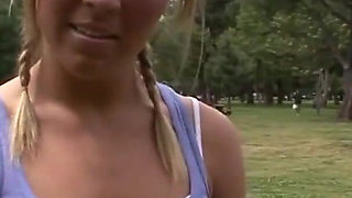 Brunette teen loves taking cock from older guy