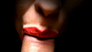 Close-up POV Blowjob with a Sexy Teen Brunette Babe