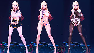 [mmd] Youlan Dale Phut Hon Triple Happiness Maid Panty Black Silk Together Super Short Jk Group