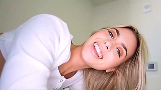 Busty towheaded does deep-throat for her stepdad