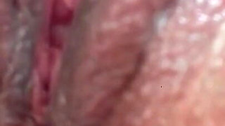 Close up Pussy Wank Big Clit Rubbing Little Dildo Fucking Oiled up Creamy Hole Real Orgasm