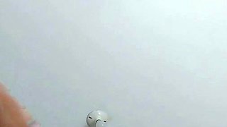 Horny brunette amateur milf solo pussy toying show on couch