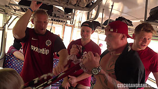 Czech Gang Bang 21 - Part 2: Train Conductor Joins a Hardcore Football-fan Gangbang