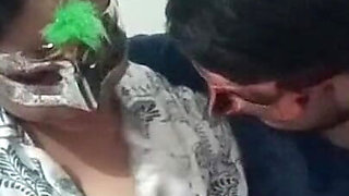 Masked Desi Group Orgy Wild Kiss Boobs Play in Masquerade Party Homemade Fun