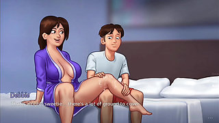 Anon gives Debbie a surprise massage - summer time saga gameplay