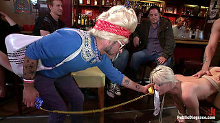 Smoking Hot Blonde Is Fucked in Public Bar