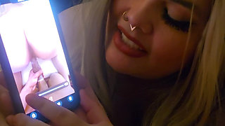 Watching Me Cuck Him During Sph & Light CBT! Flat Pink Pussy Chastity for Cuckie Lol