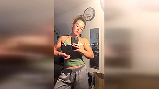 Super skinny 18 year old Lena Mouse fucked by 3 very big cocks