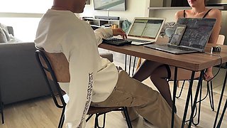 Gf Seduces Me While I Try To Work, Came All Over Her Face