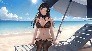 AI Gothic Beauty by the Sea.