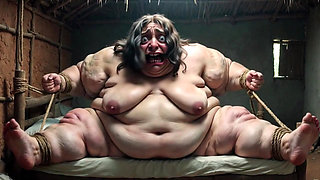 Desperate SSBBW in Rope Bondage - Dripping Fat Wide Pussy