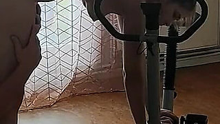 Coquette in Leggings Gets Fucked Doggy Style on the Exercise Bike