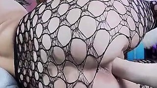 Big-Titted Blonde Rides Her Fuck Machine
