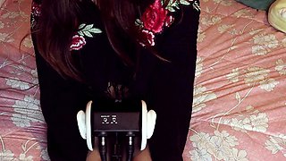 Very hot busty brunette solo masturbation on webcam