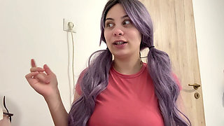 Silly Face Fetish and Squirting Milk Onto a Glass Table