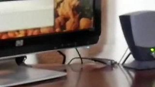 Big saggy tits coated in cum