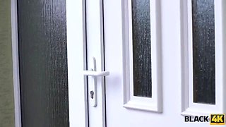 Black4k. big black cock stretches perfectly-Shaved Pussy of...