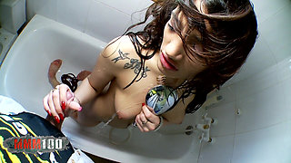 Penelope Cum Sexy Young Brunette Slut Masturbating in the Shower