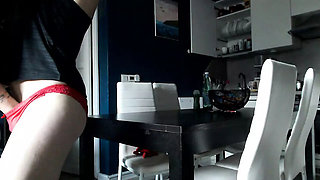 Amateur Couple Fucking on Kitchen Table - MagicStas Pleasures His Tight Pussy GF