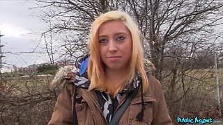 Watch this Innocent Teenager get bent over for cash & get a hot creampie in public