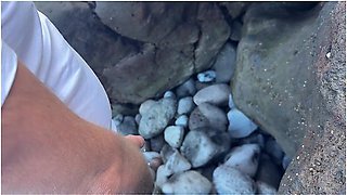 Stranger Girl Helping To Pee Guy At The Public Beach Compilation