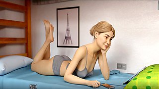 Animated adventures with Misskitty2k and her playful love button in 3D