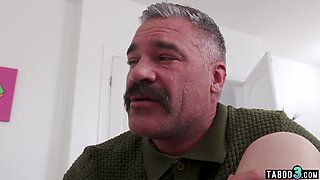 Stepdad overhears his 18yo girl stepdaughter