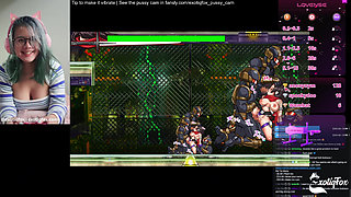 Horny Gamer Girl Plays Hentai Game and Masturbates to Intense Orgasm LIVE