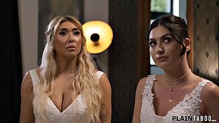 Vince Karter Pounds Big-Tits MILF Brenda Trindade and Lani Rails After Deep-Throat Wedding