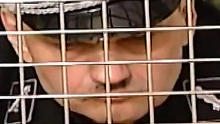 Wild Latex Domination: Blonde Slave in Chains and Cage