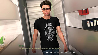 In Security: Silly Girl with Big Tits and Ass Is Sucking off Mr. Big Dick Boss Man in His Office - Episode 7