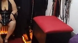 Piss Drenched Masked Slave Worships Dominant Brunette Goddess