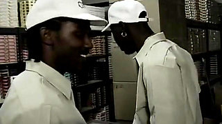 Black and ebony fuck at work!